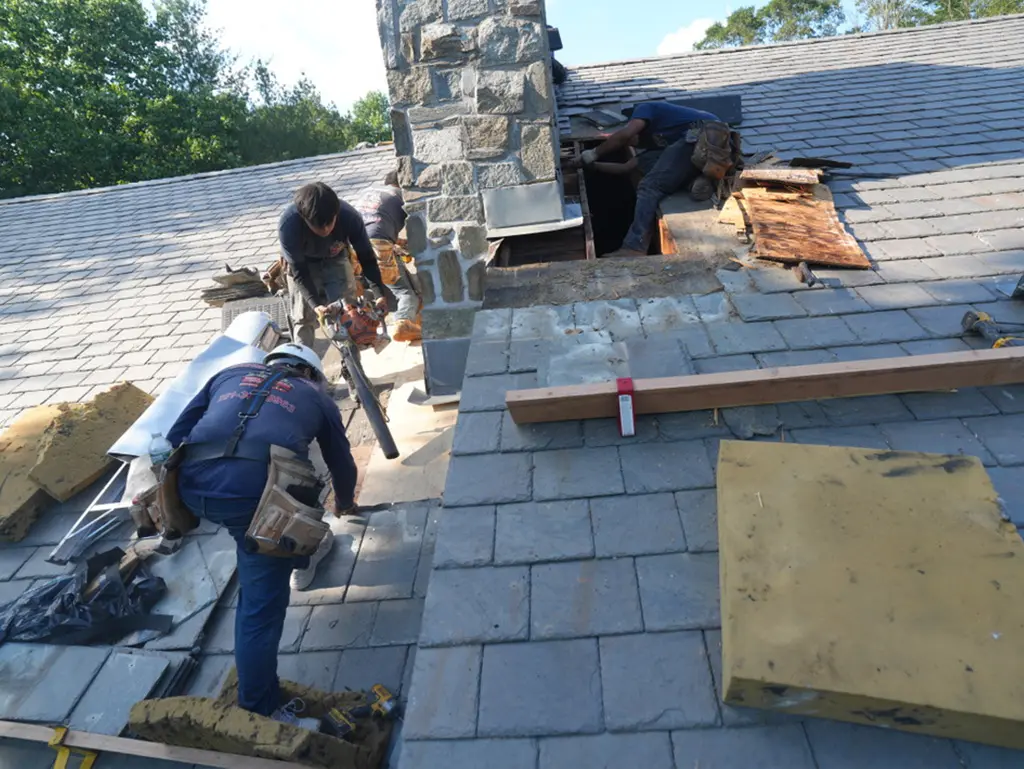 Slate Roof Chimney Leak Repair in Palisades Park, NJ